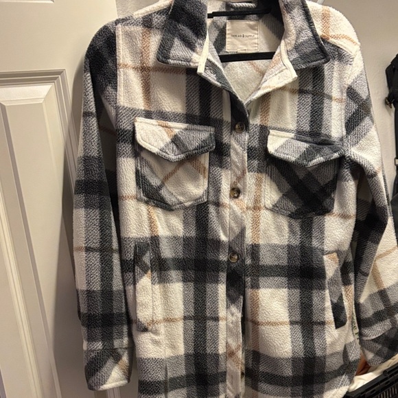 Thread and Supply Flannel Button-Up Jacket- small - Picture 3 of 5